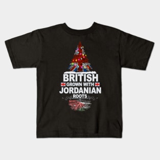 British Grown With Jordanian Roots - Gift for Jordanian With Roots From Jordan Kids T-Shirt